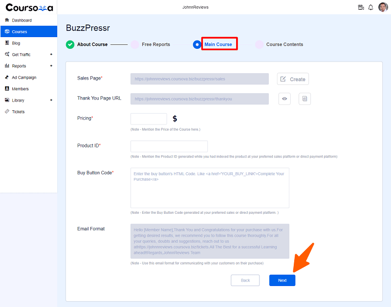 Create Courses With Coursova